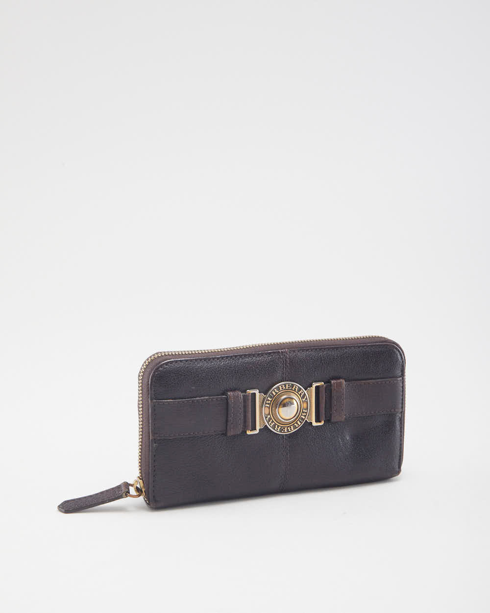 Vintage Burberry Brown Leather Handbag & Purse
