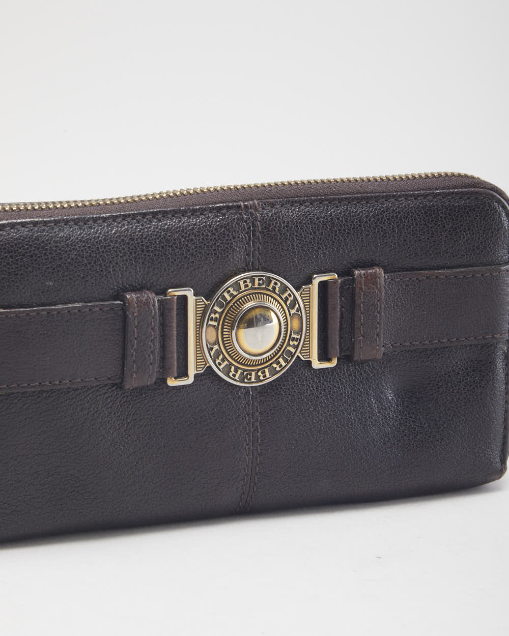 Vintage Burberry Brown Leather Handbag & Purse