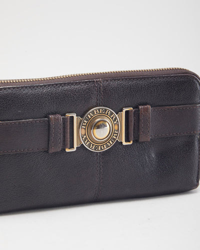 Vintage Burberry Brown Leather Handbag & Purse