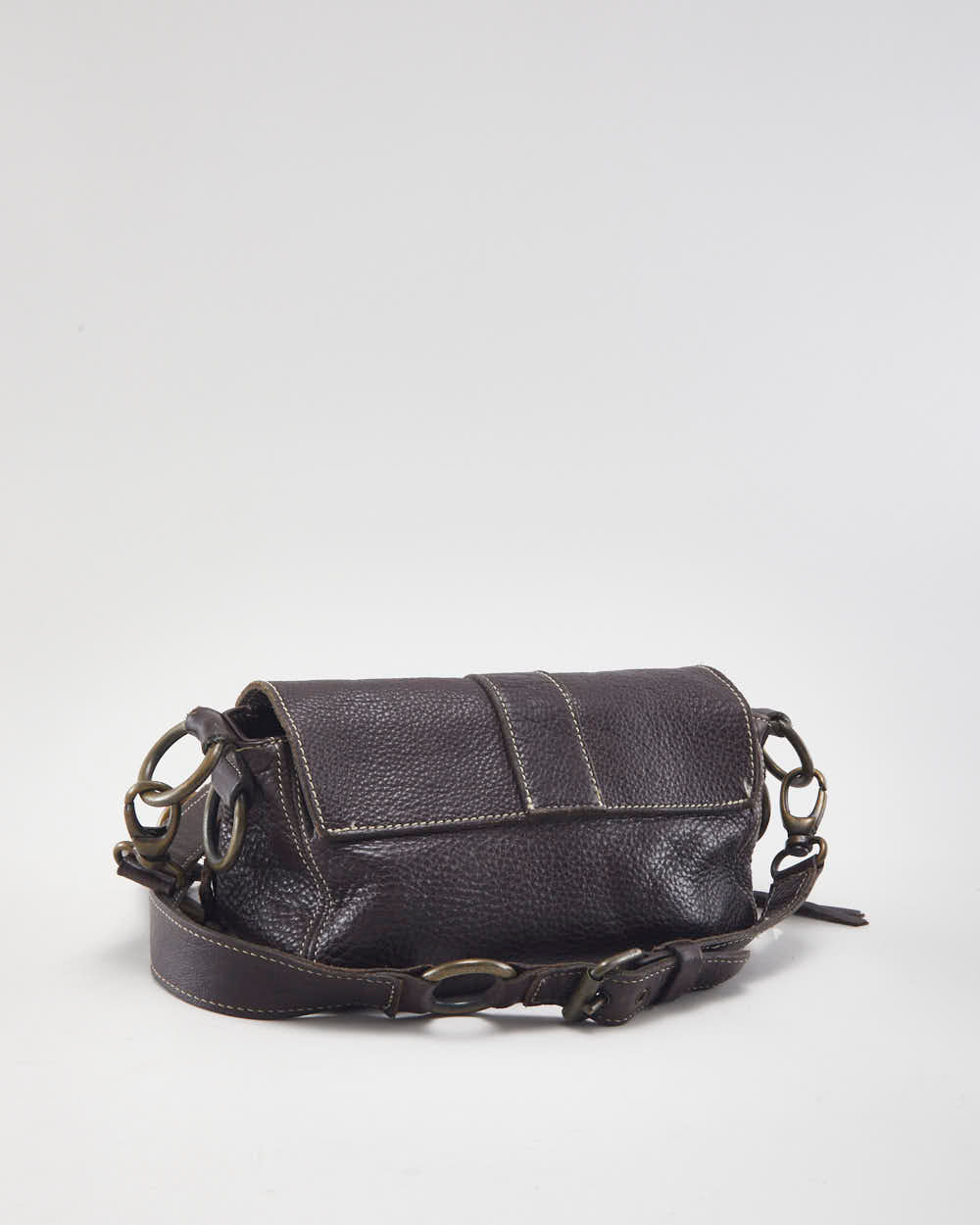 Vintage Roots Brown Leather Handbag Rokit