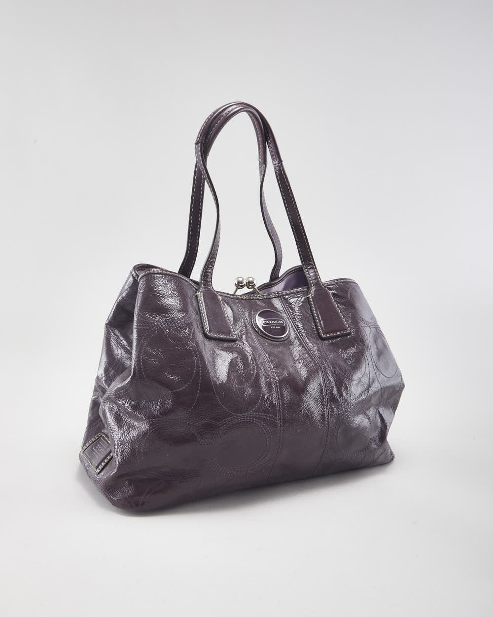 Y2k 00s Coach Patent Leather Purple Handbag