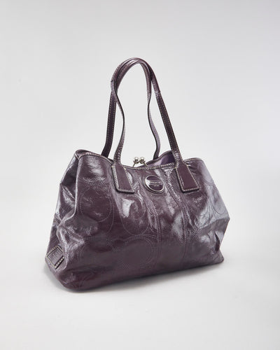 Y2k 00s Coach Patent Leather Purple Handbag