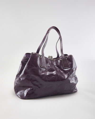 Y2k 00s Coach Patent Leather Purple Handbag