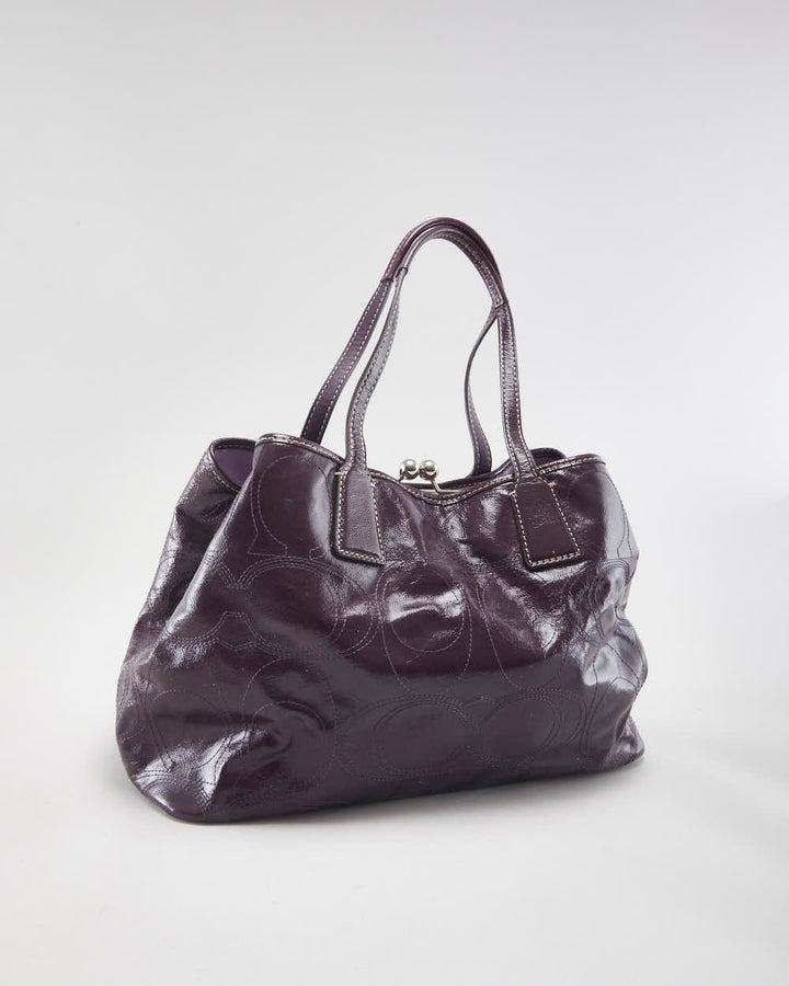 Y2k 00s Coach Patent Leather Purple Handbag