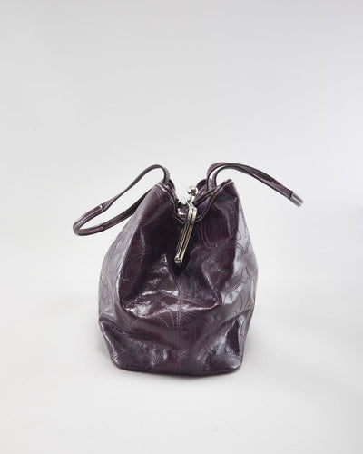 Y2k 00s Coach Patent Leather Purple Handbag