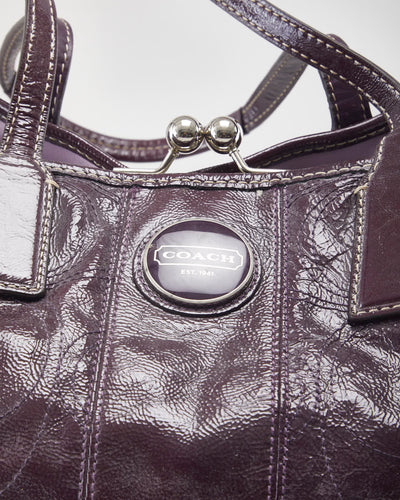 Y2k 00s Coach Patent Leather Purple Handbag