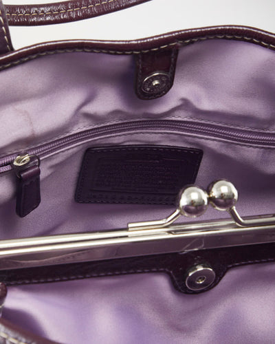 Y2k 00s Coach Patent Leather Purple Handbag