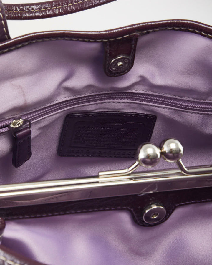 Y2k 00s Coach Patent Leather Purple Handbag