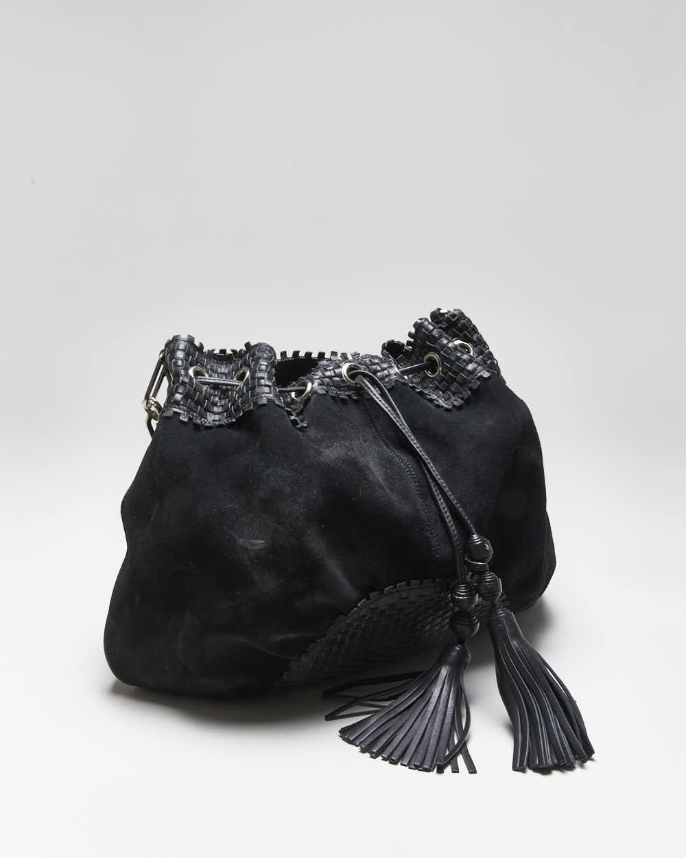 Vintage Danier Black Leather &amp; Suede Handbag