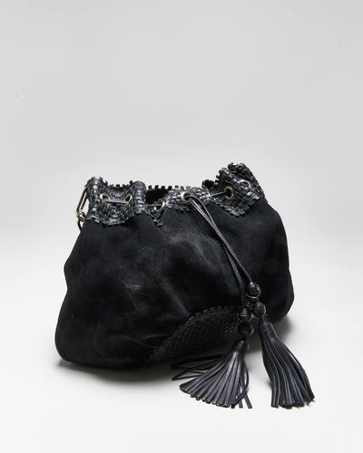 Vintage Danier Black Leather & Suede Handbag
