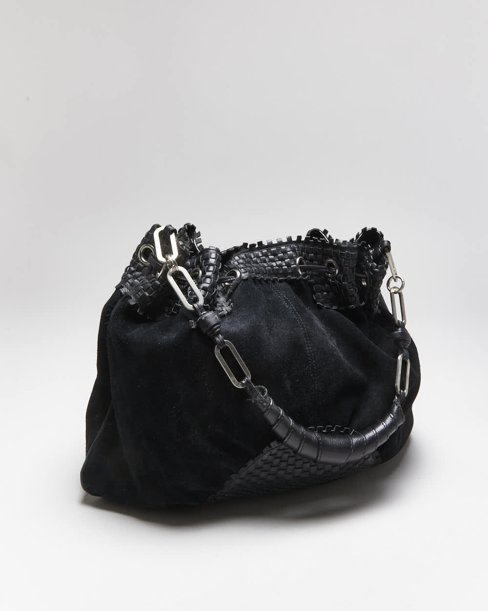 Vintage Danier Black Leather &amp; Suede Handbag