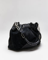 Vintage Danier Black Leather &amp; Suede Handbag