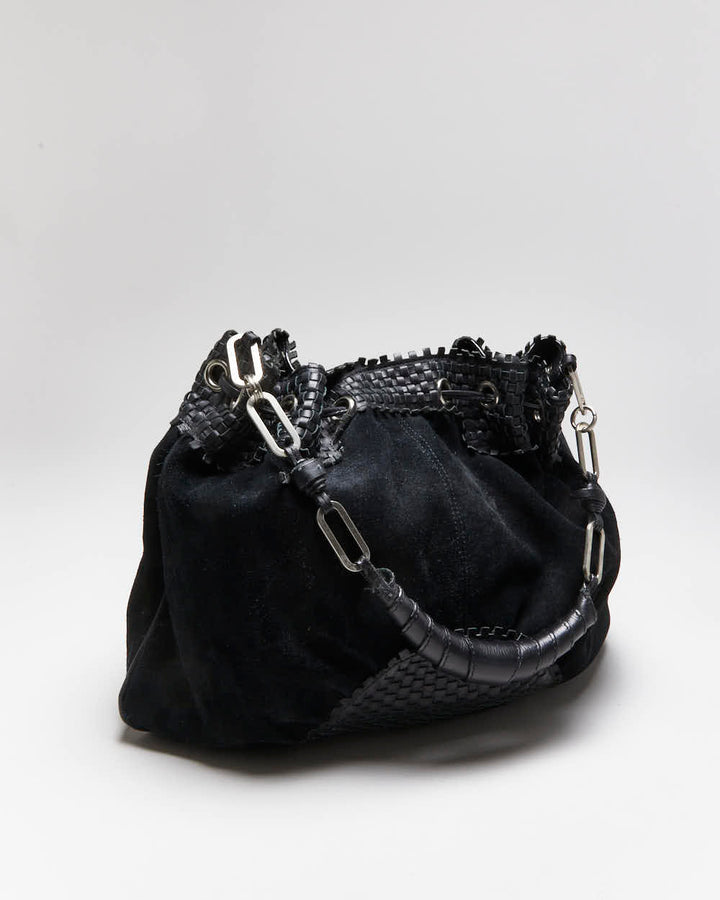 Vintage Danier Black Leather & Suede Handbag