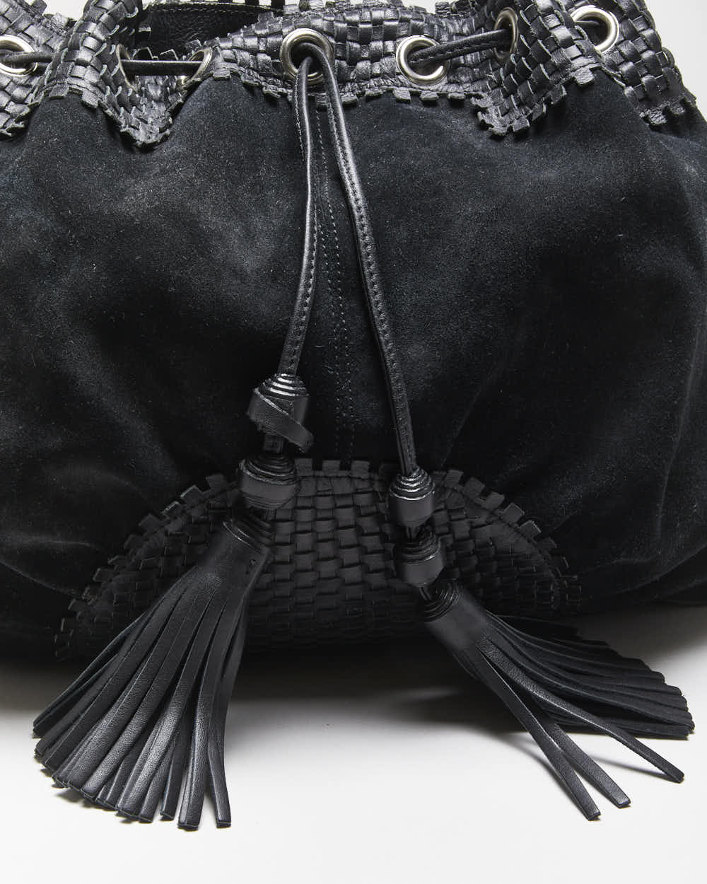 Vintage Danier Black Leather &amp; Suede Handbag