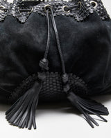 Vintage Danier Black Leather &amp; Suede Handbag