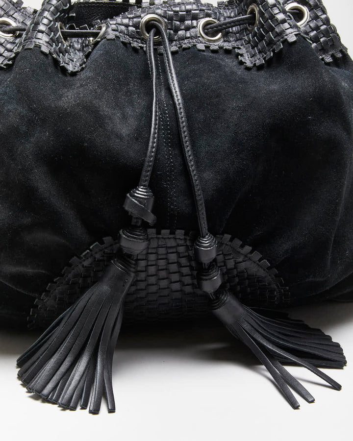 Vintage Danier Black Leather & Suede Handbag