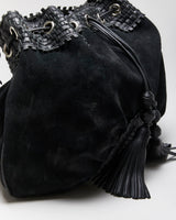 Vintage Danier Black Leather &amp; Suede Handbag