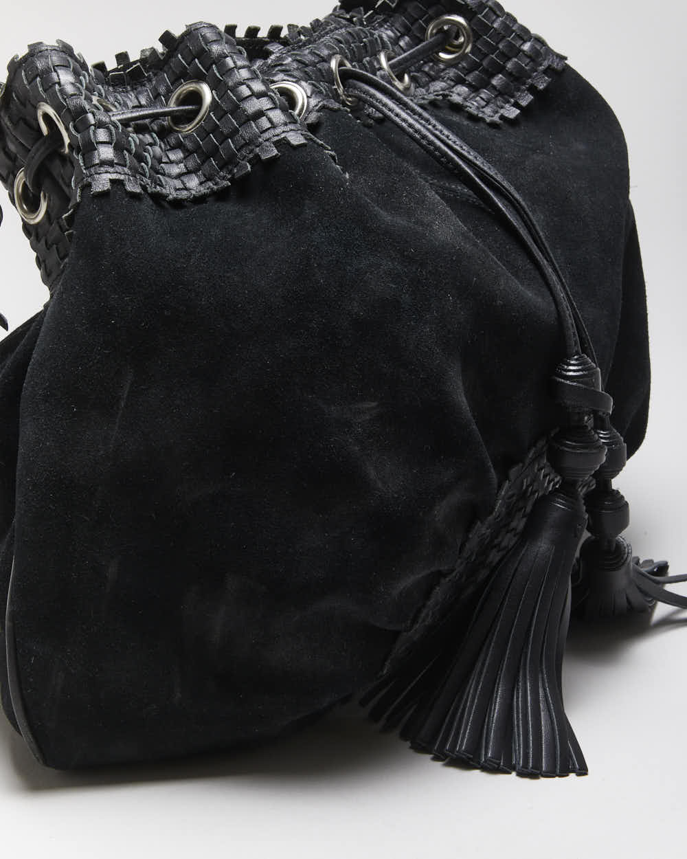 Vintage Danier Black Leather &amp; Suede Handbag