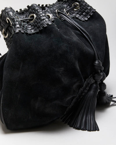 Vintage Danier Black Leather & Suede Handbag