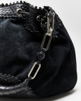 Vintage Danier Black Leather &amp; Suede Handbag