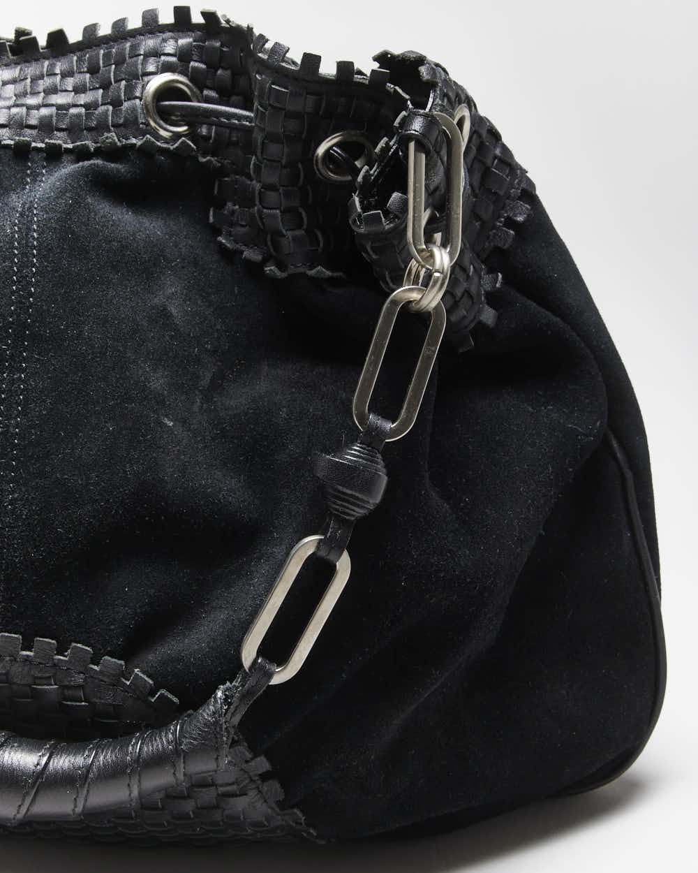 Vintage Danier Black Leather &amp; Suede Handbag
