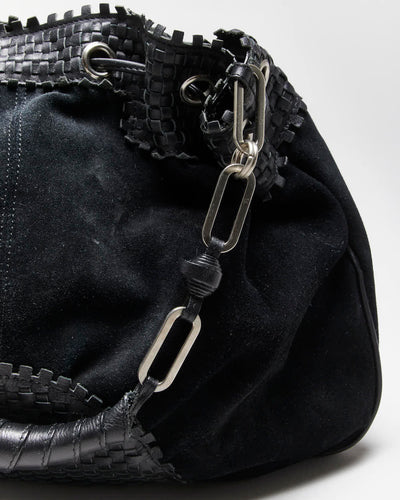 Vintage Danier Black Leather & Suede Handbag