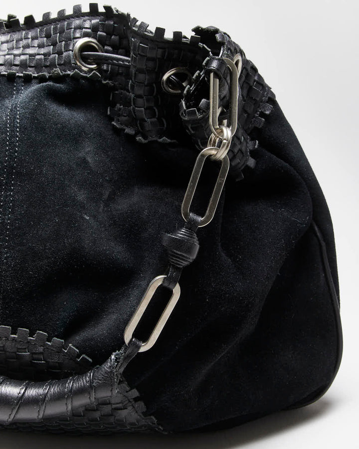 Vintage Danier Black Leather & Suede Handbag