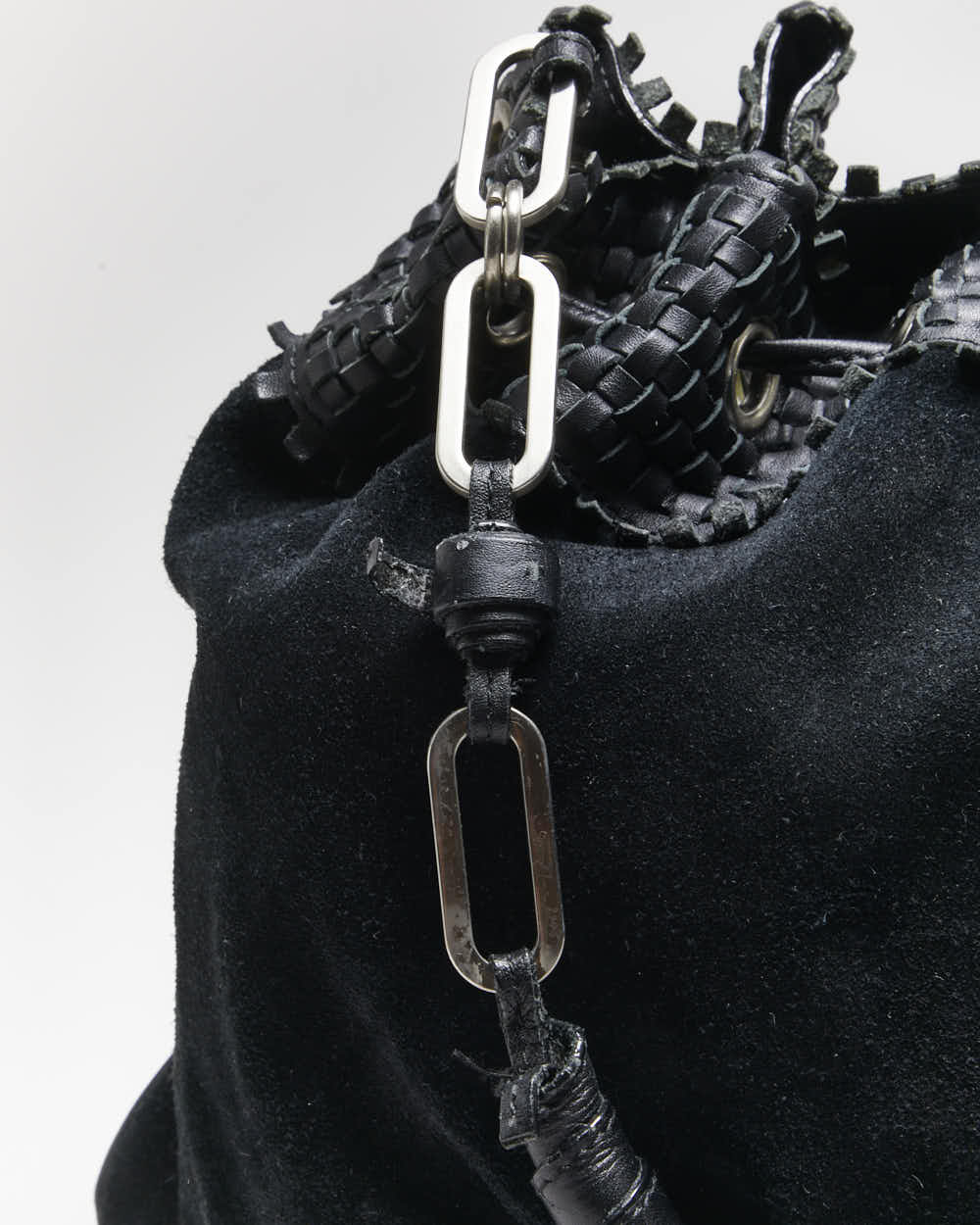 Vintage Danier Black Leather &amp; Suede Handbag