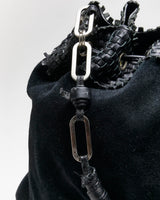 Vintage Danier Black Leather &amp; Suede Handbag