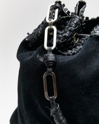 Vintage Danier Black Leather & Suede Handbag