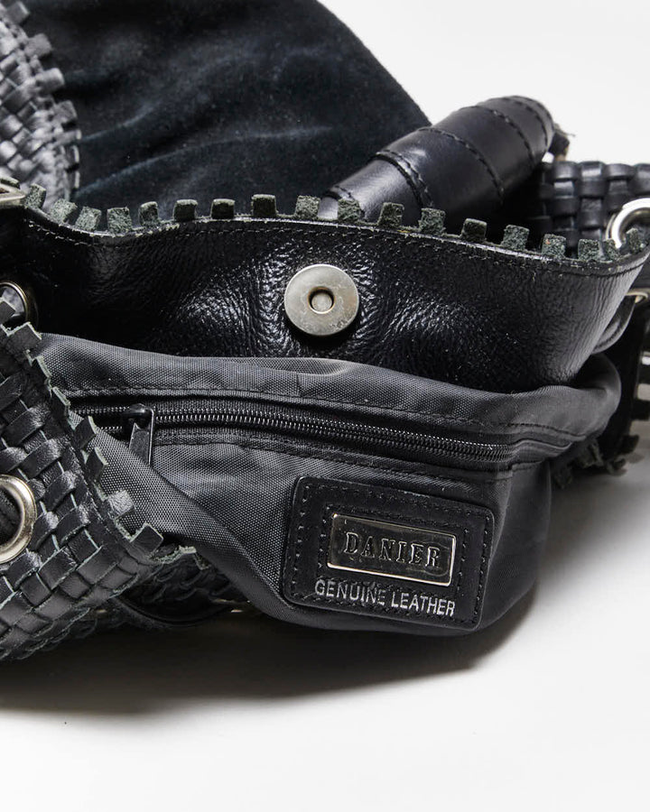 Vintage Danier Black Leather & Suede Handbag