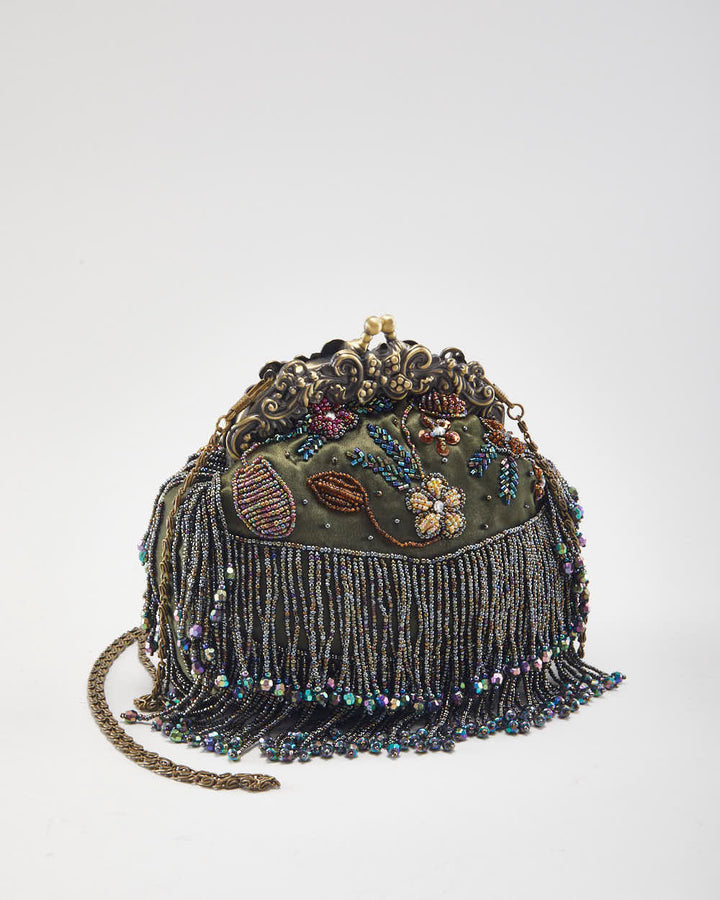 Vintage Beaded Clasp Crossbody Bag