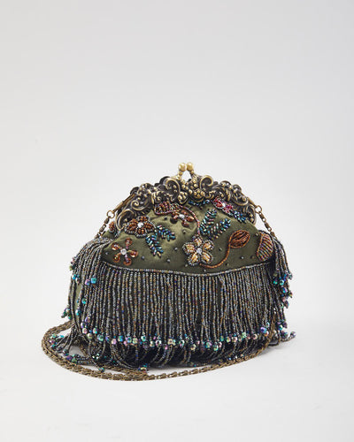 Vintage Beaded Clasp Crossbody Bag