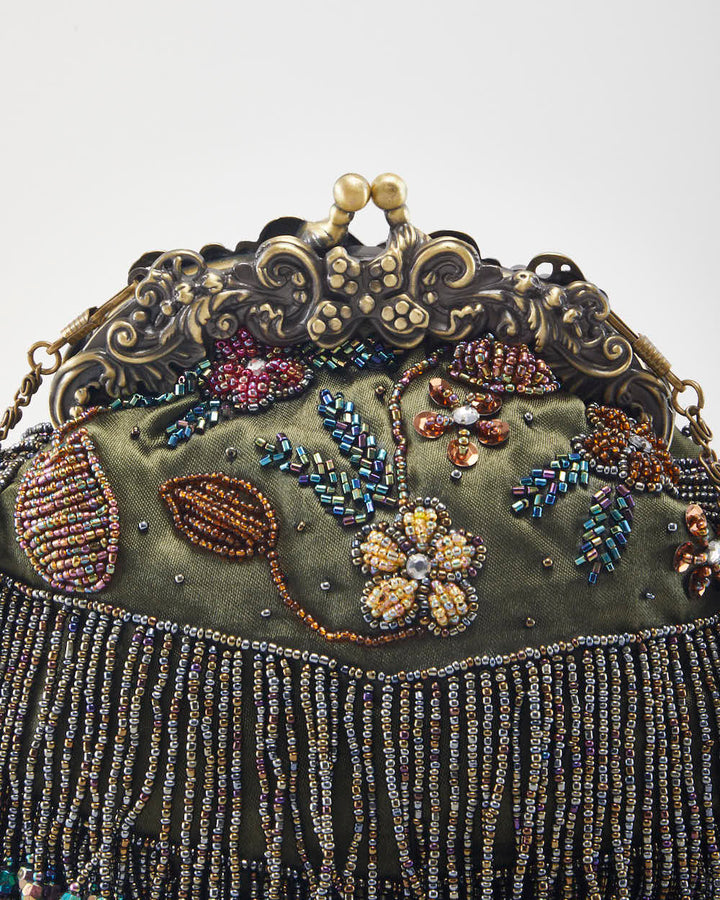 Vintage Beaded Clasp Crossbody Bag