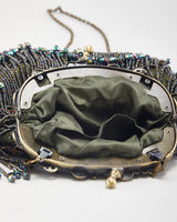 Vintage Beaded Clasp Crossbody Bag