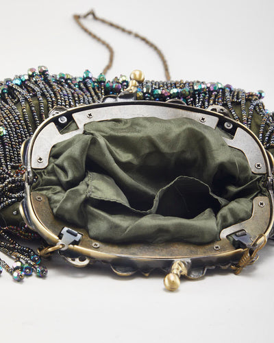 Vintage Beaded Clasp Crossbody Bag