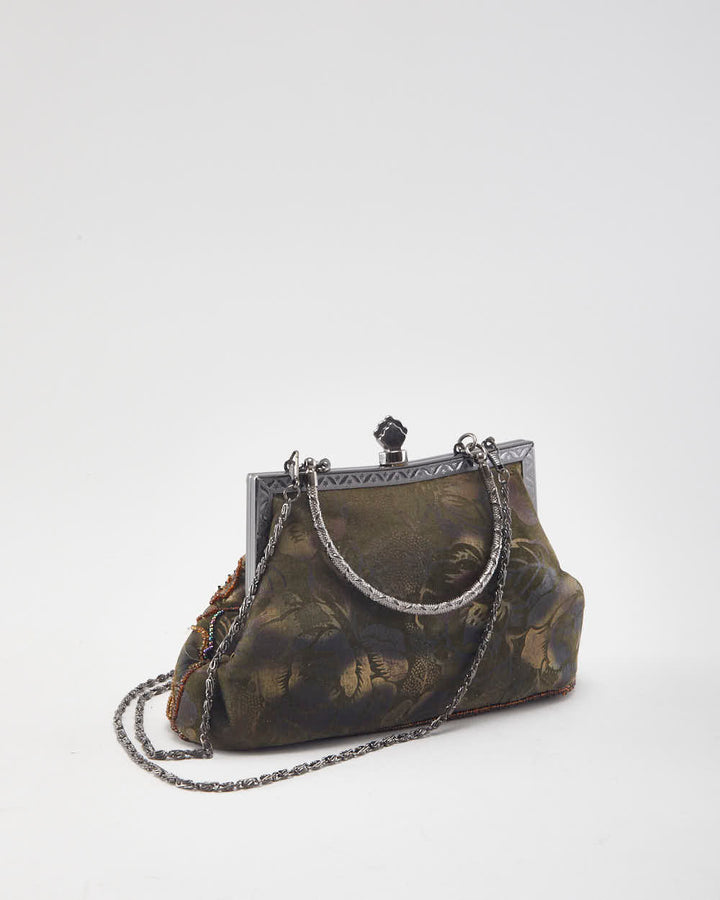 Vintage Beaded Clasp Crossbody Bag