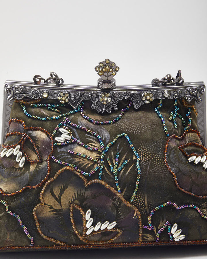 Vintage Beaded Clasp Crossbody Bag