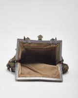 Vintage Beaded Clasp Crossbody Bag