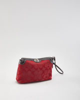 Coach Red Monogram Clutch
