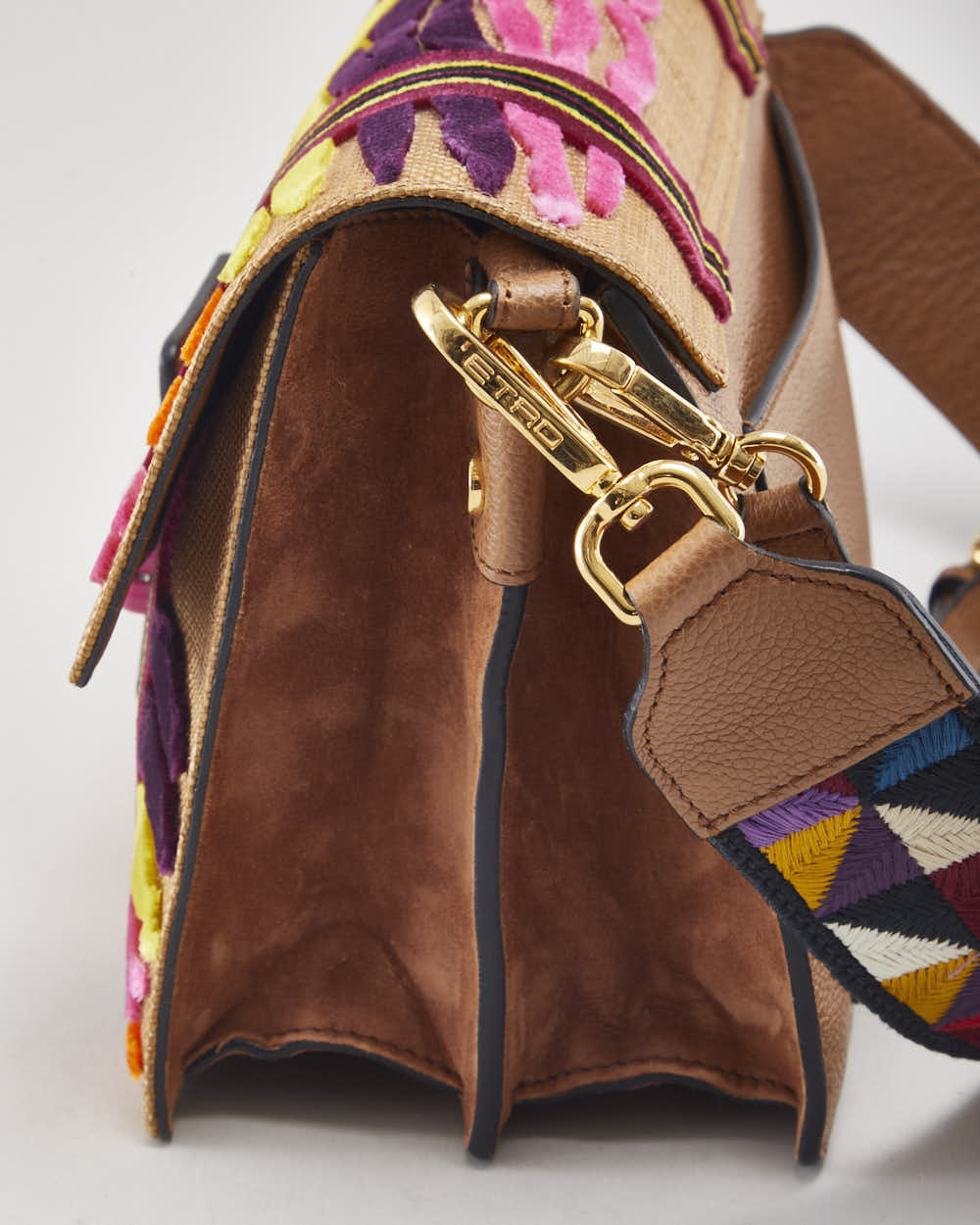 Etro Tirella Velvet Multicolour Shoulder Bag