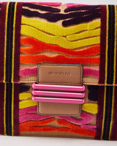 Etro Tirella Velvet Multicolour Shoulder Bag