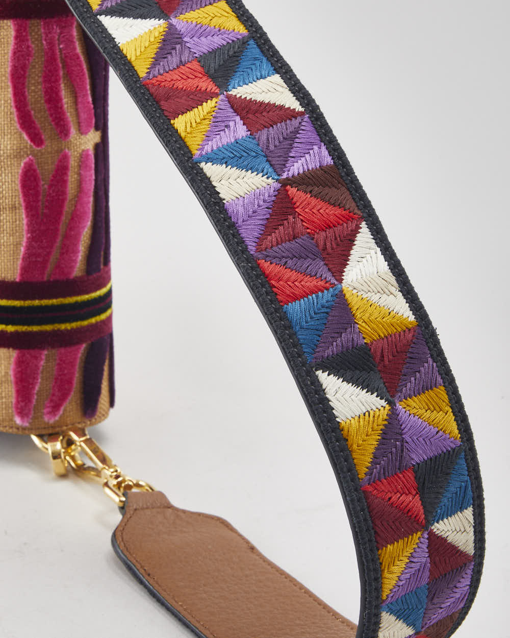 Etro Tirella Velvet Multicolour Shoulder Bag