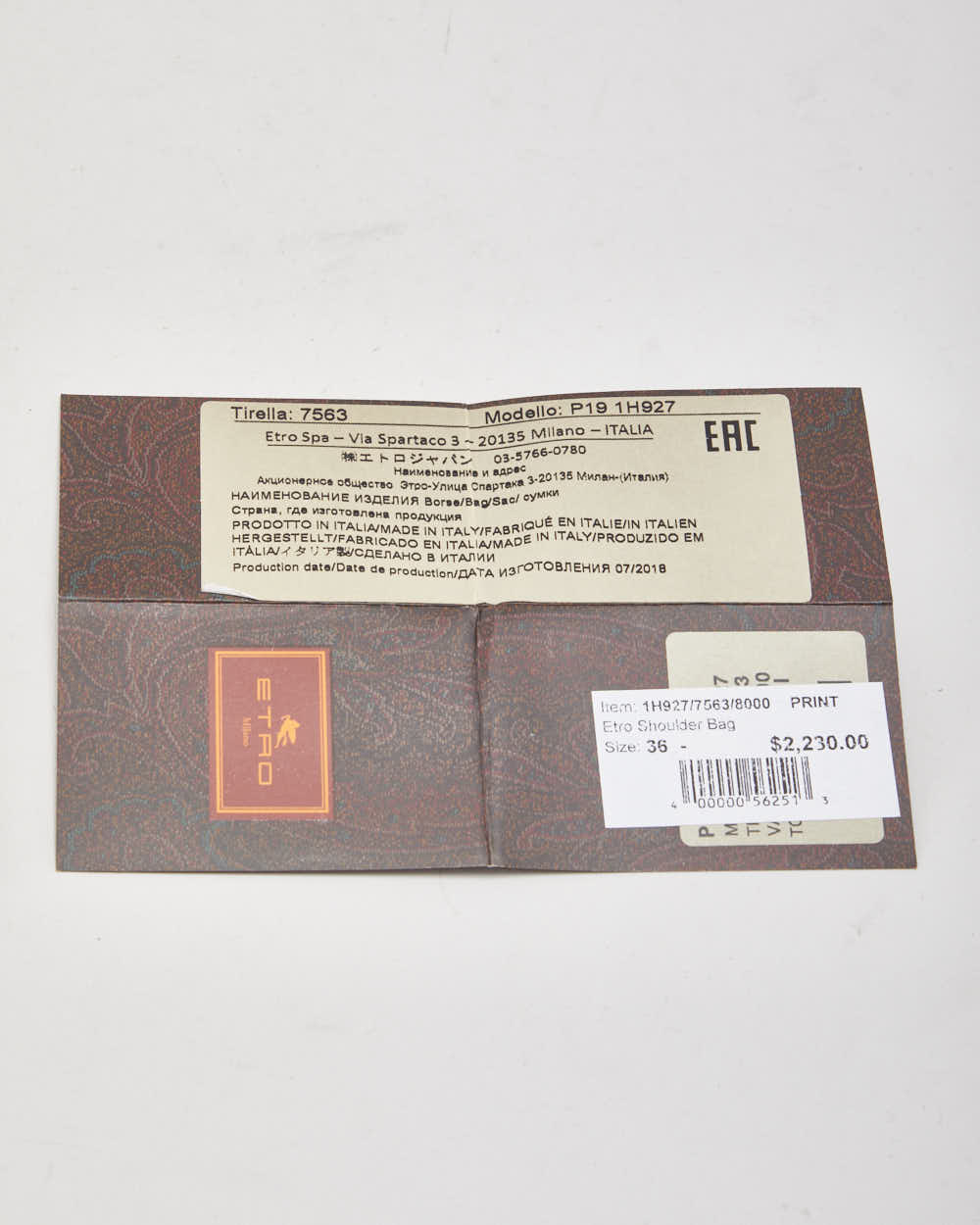 Etro Tirella Velvet Multicolour Shoulder Bag