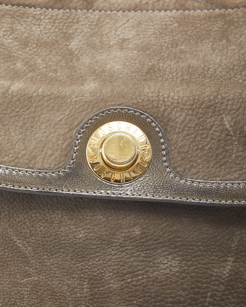 Moschino Grey Leather Handbag