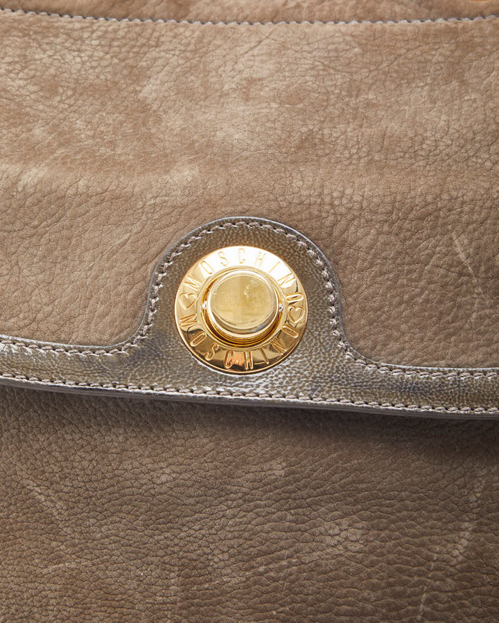 Moschino Grey Leather Handbag