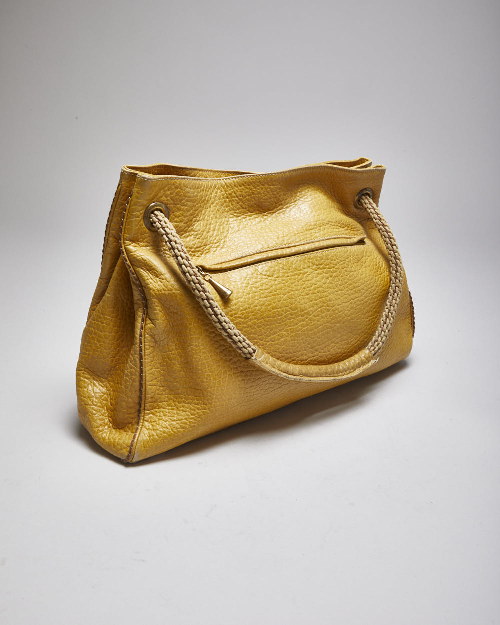 Vintage Plinio Visona Yellow Leather Handbag