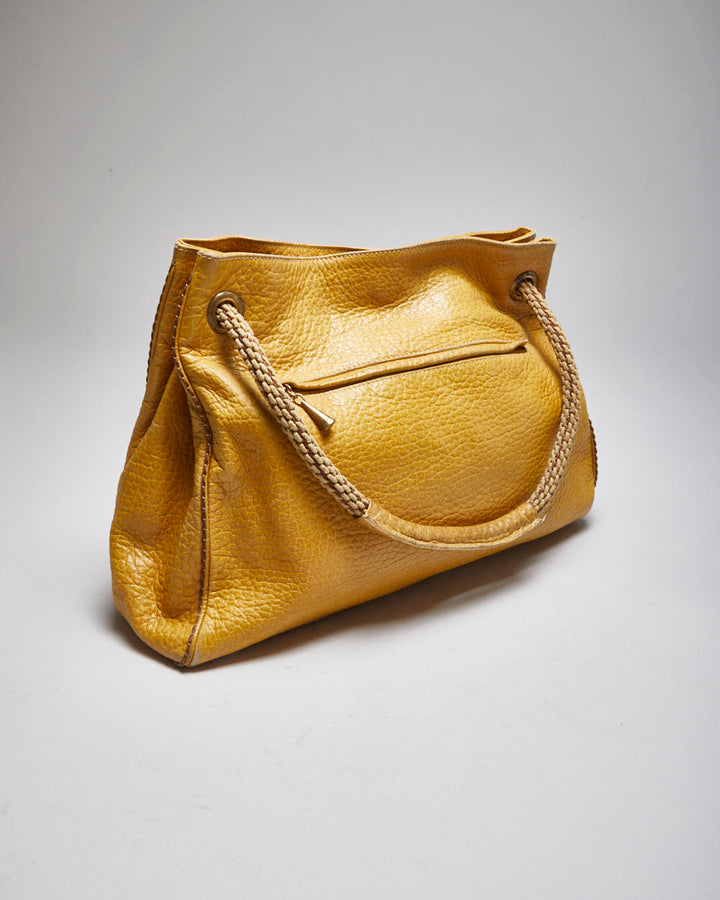 Vintage Plinio Visona Yellow Leather Handbag