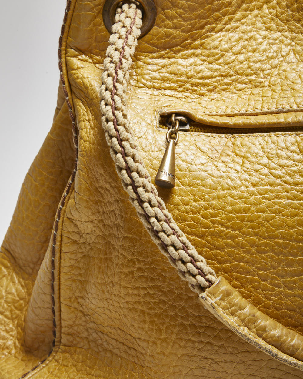 Vintage Plinio Visona Yellow Leather Handbag