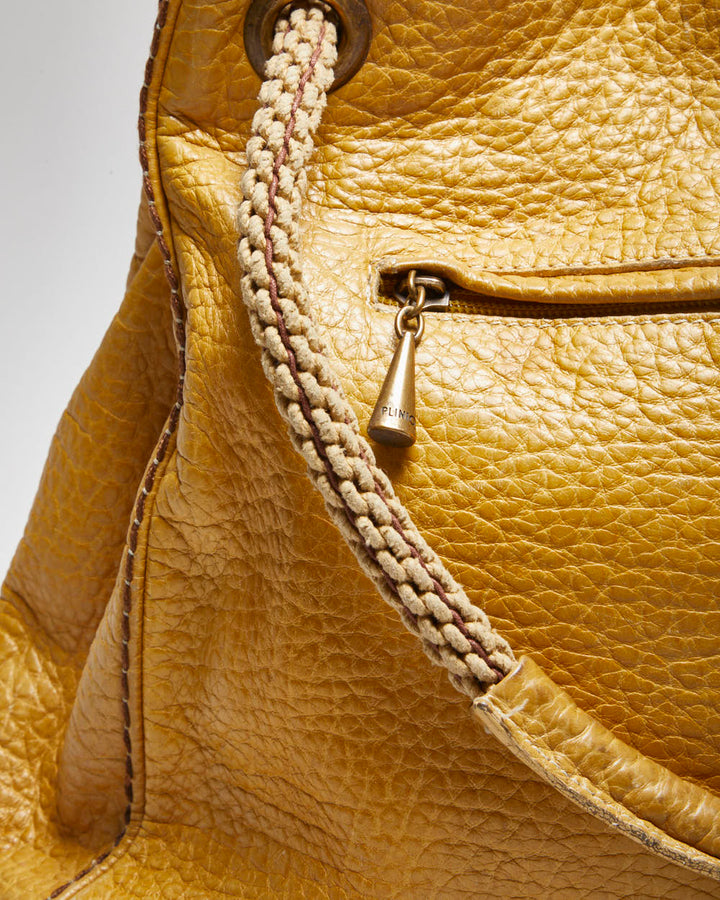 Vintage Plinio Visona Yellow Leather Handbag